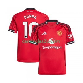 Camisolas de futebol Manchester United Matheus Cunha 10 Equipamento Principal 2025/26 Manga Curta